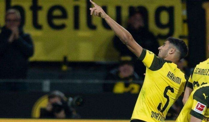 Eerste doelpunt van Achraf Hakimi bij Borussia Dortmund (video)