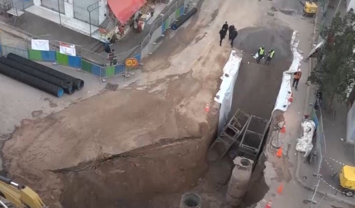 Weg ingestort in Marokko na rioollekkage (video)