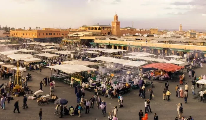 Chaos op Djemaa el Fna-plein in Marrakech