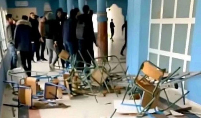 Gewelddadige studentenrellen in Tetouan (video)