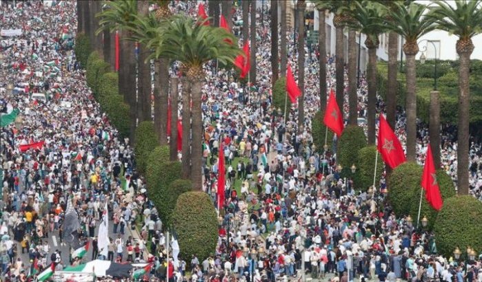 Marokkanen zondag massaal op straat voor Palestina en Libanon