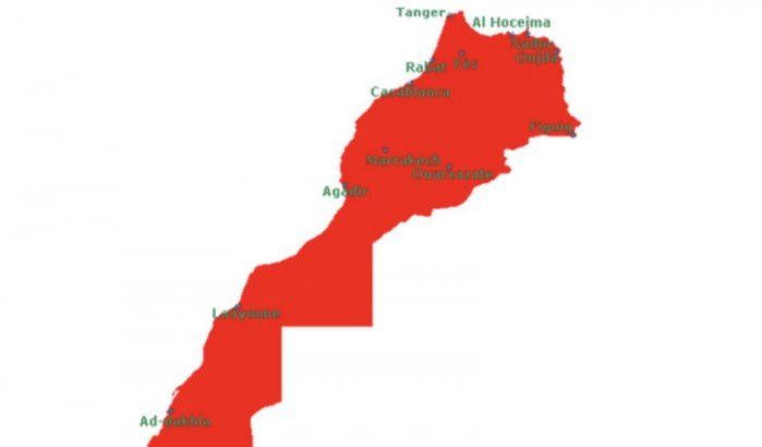 Kaart van Marokko centraal in conflict in Spanje