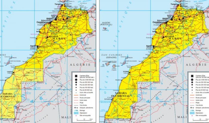 Frankrijk publiceert officiële kaart van Marokko met Sahara