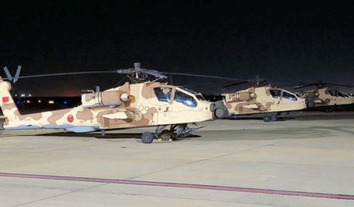 Nieuwe Apache gevechtshelikopters op luchtmachtbasis Khouribga aangekomen