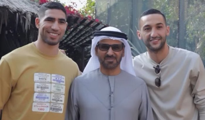 Hakim Ziyech en Achraf Hakimi samen in Dubai (video)