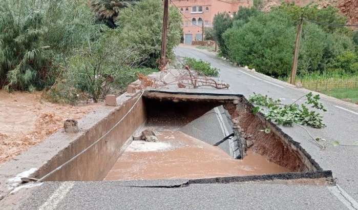 Brug Todgha-rivier ingestort: chaos in de regio