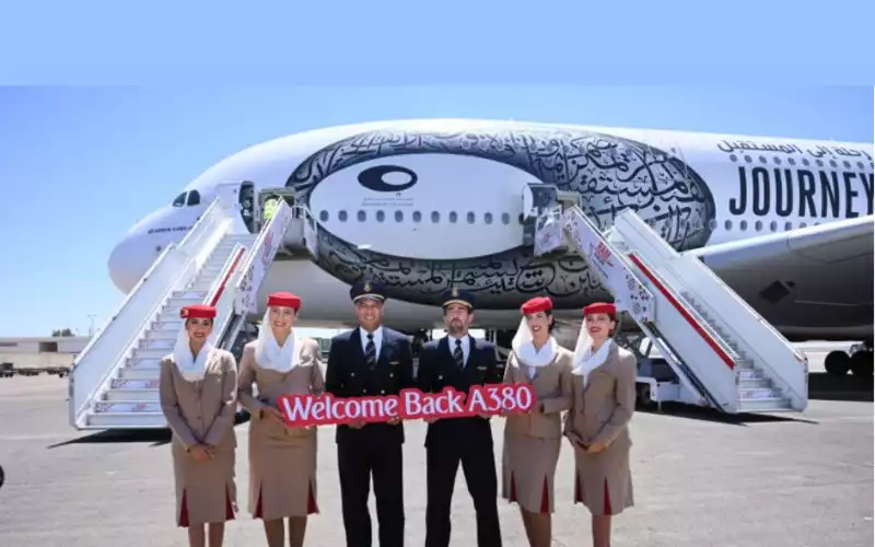 Emirates Airbus A380 back in Casablanca